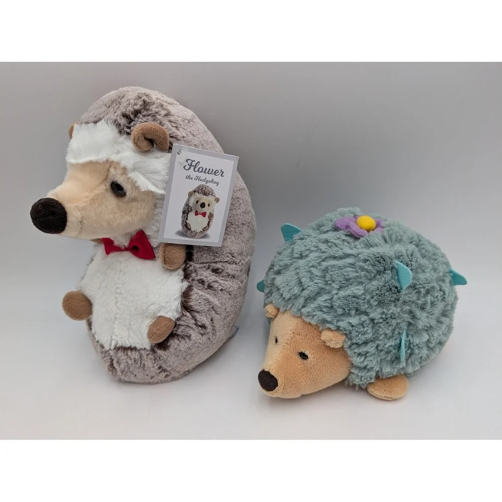 Aurora Plush Hedgehog Lot Brown Teal Flower Cactus Bowtie 2019 2022‎